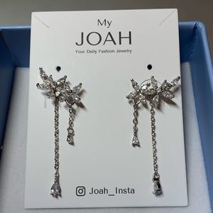 MyJoah Silver Blooming Crystal Earrings